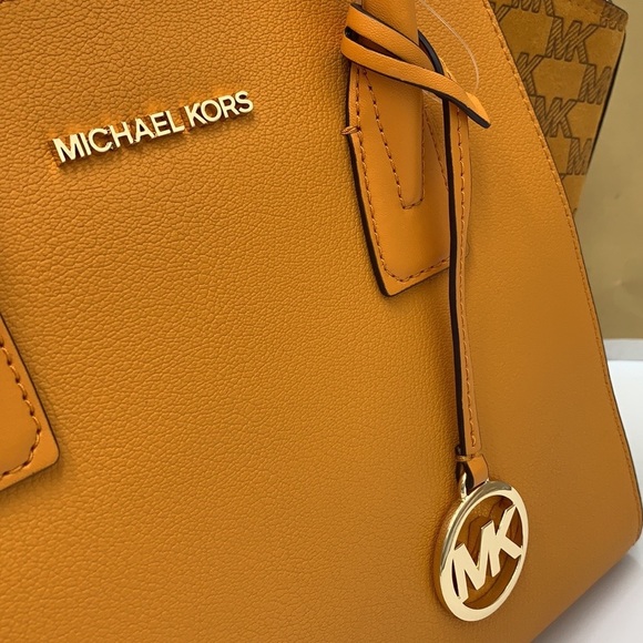 MICHAEL KORS AVRIL LARGE TOP ZIP SATCHEL SHOULDER LEATHER BAG HONEYCOMB … - Picture 14 of 16